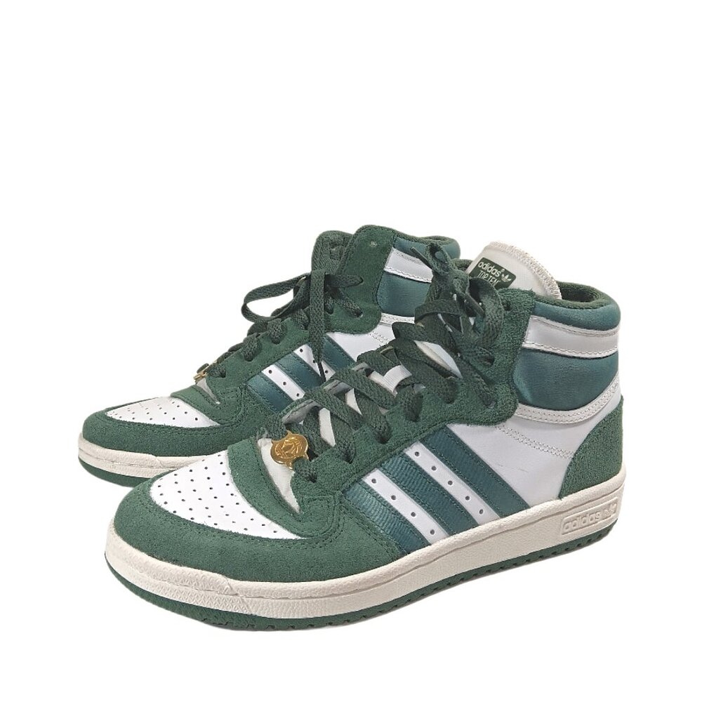 Adidas Top Ten Sneakers Womens 7 Green Retro 80s 90s Originals Basketball Hi Top